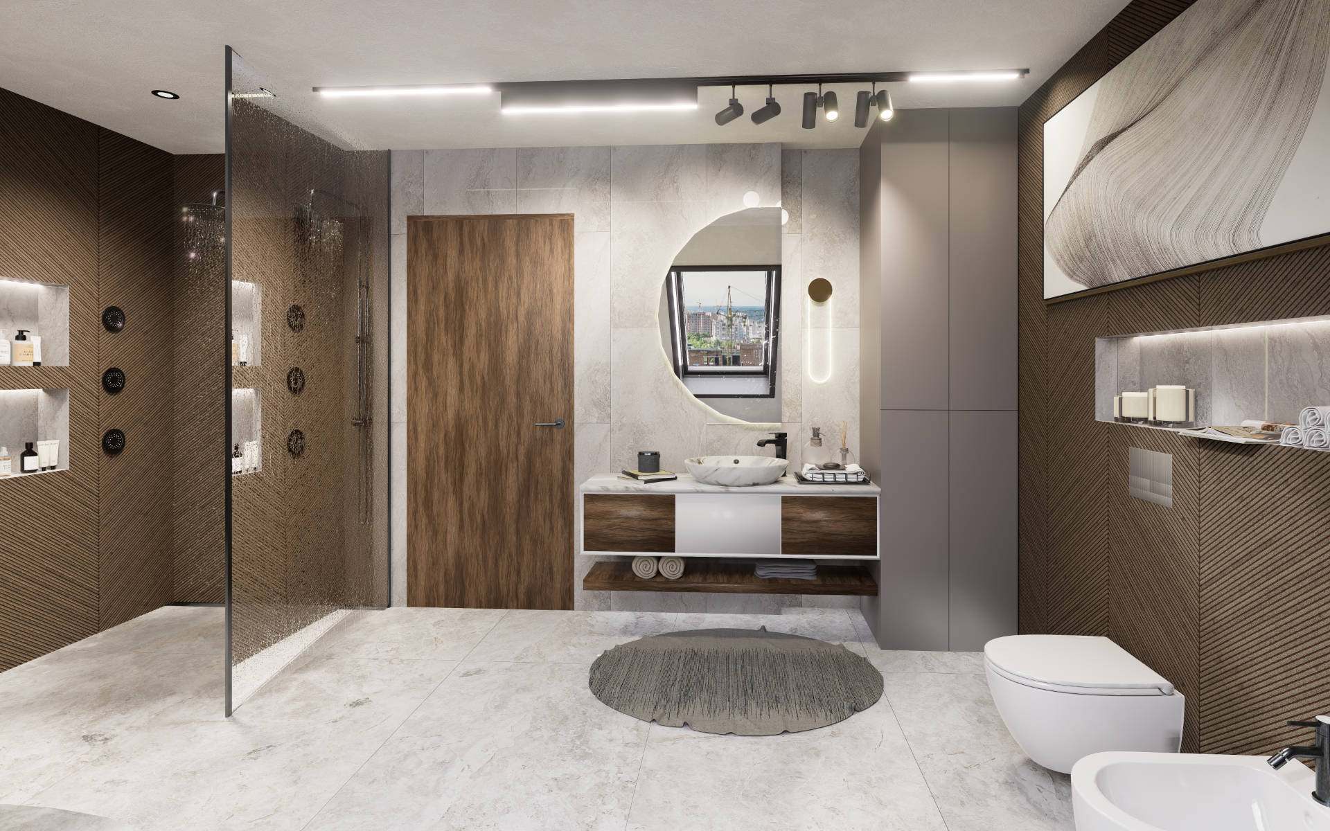 Просторна баня с поглед над града - Изображение 5